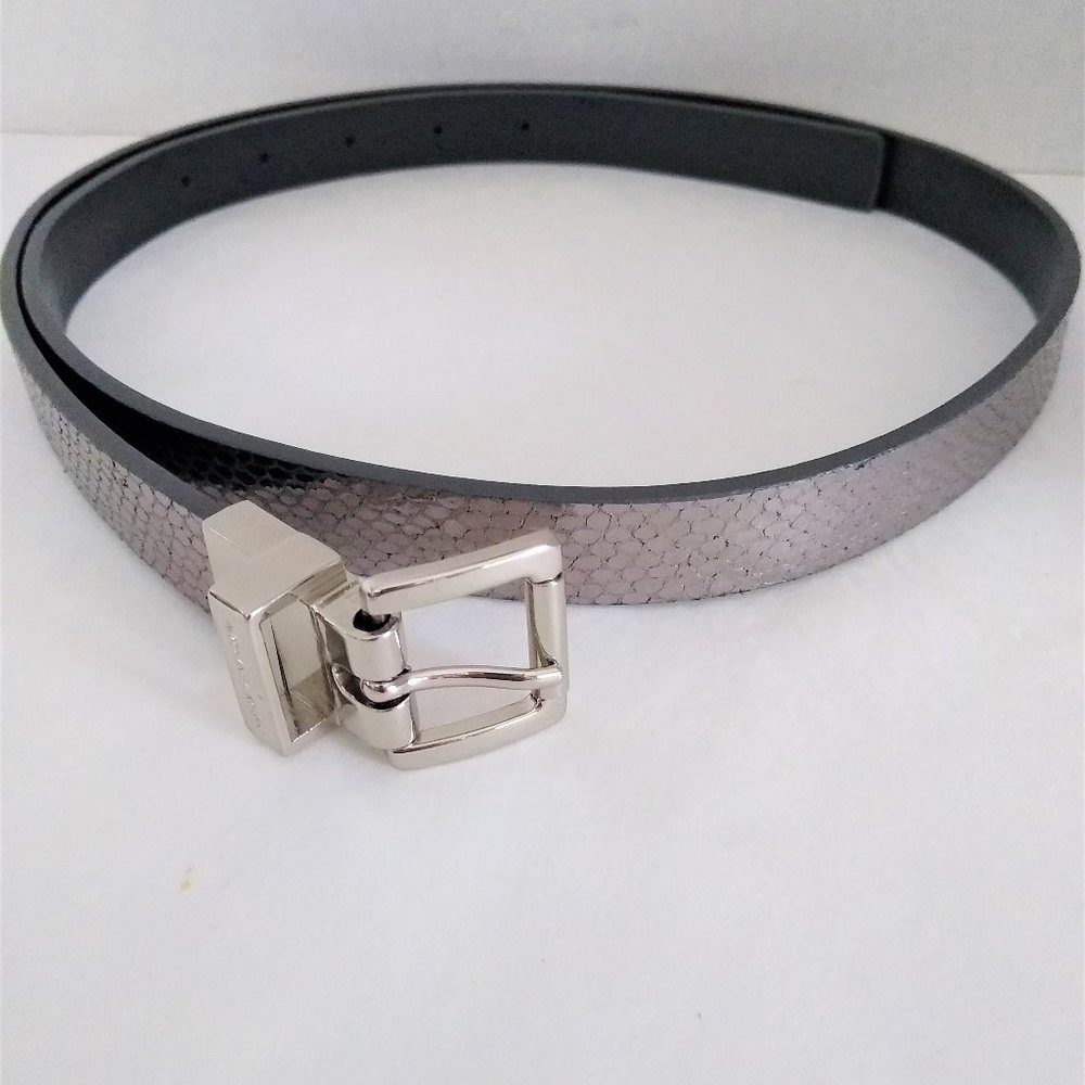 MICHAEL Michael Kors Silver/Black Reversible Belt
